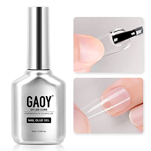 GAOY Nail Glue Gel, 2 in 1 Nail Glue and Base Coat for Acrylic Tips, 16ml Gel for Press on Nails for...