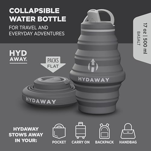 Image of HYDAWAY 17oz Collapsible Water Bottle - BPA-Free, Leakproof, Lightweight, and Space-Saving - Perfect for Travel, Hiking, and Everyday Hydration