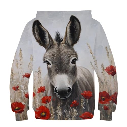 Sweat à capuche 3D enfants anti-décoloration pull original ado 13-15 ans
