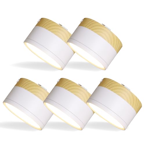 【5個セット】エジソンスマート ミニシーリングライト ウッド調 (ダクトレール用/ナチュラルホワイト)×5個セット Alexa対応 木目調 スマート照明 スマートライト スポットライト 専用リモコン対応(別売)