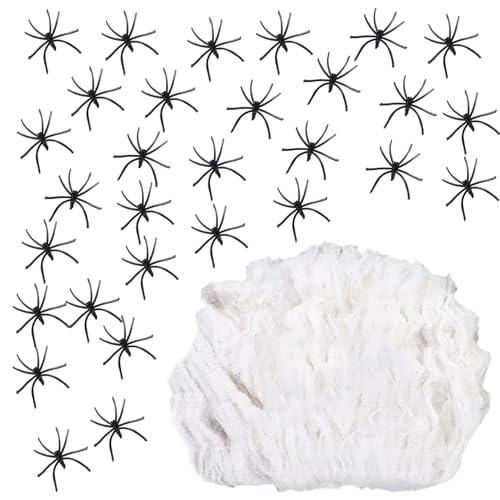 Ycfish 60g Halloween Spider Web Decoration, Spider Web Decoration, Tretchable Halloween Cobwebs, for House Party Lndoor/Outdoor