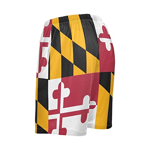 Maryland Flag USA State Flag Men's Pajama Pants Shorts Sleepwear Lounge Pajama Bottoms4