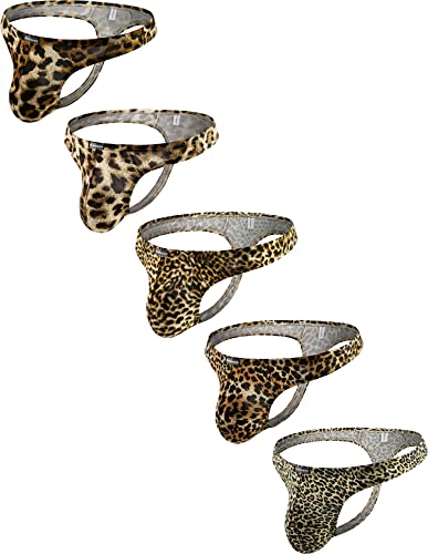 Men's leopard print thong Sexy men's Underwear Cotton Panties G String T-Back Thongs