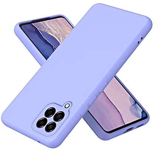 Liquido Custodia Cover per Samsung Galaxy M33 5G Premium Case Antiurto con Fodera Protezione a Doppio Strato Caso - silicone microfibra viola