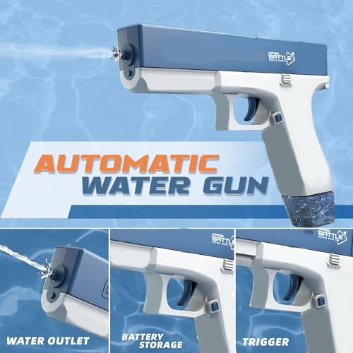 Image of Water Gun Toy with Automatic Water Absorption Function 25Ft Range | Self-Filling |High Pressure Mechanism Ideal Outdoor Toy for Pool & Beach Fun (Style 1)