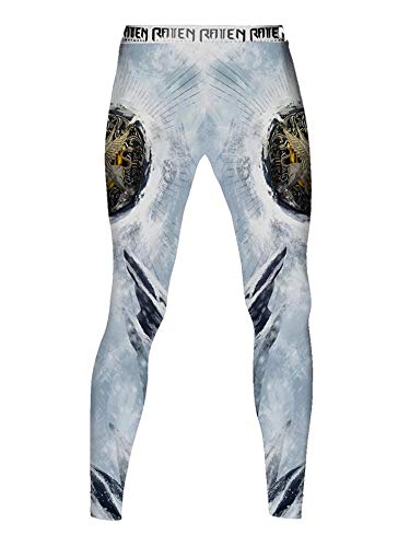 Raven Fightwear Men's The Griffin Leggings Spats MMA BJJ White Medium