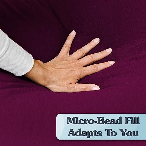 Yogibo Roll Long Full Body Pillow for Women and Men, Adults, for Back, Lumbar, Body Support, Side Sleeper, Maternity, Nursing, Pregnancy for Sleeping, Micro-Bead Filling, Purple - Thumbnail 4