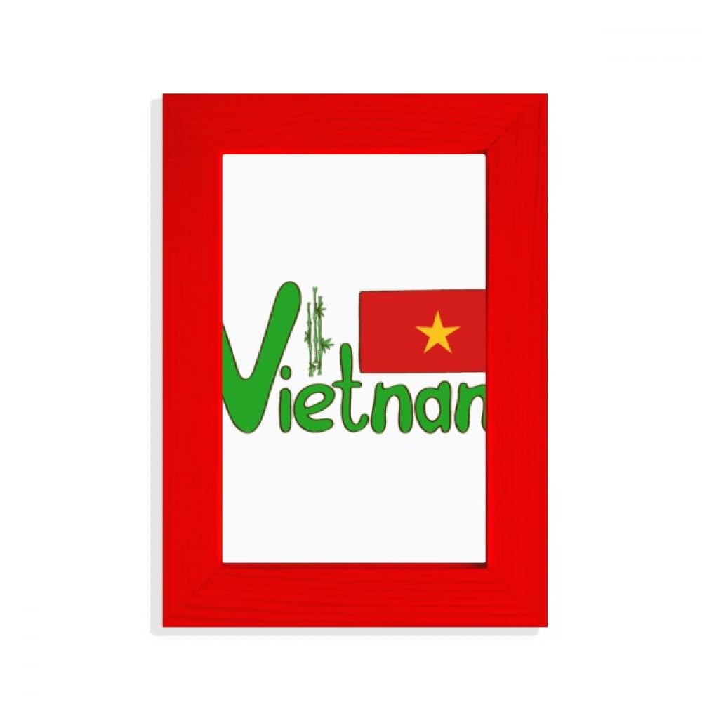 Cadre photo drapeau Vietnam rouge et vert pour sublimer vos photos de voyage au salon