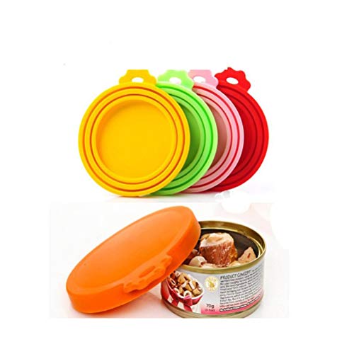 MUCHEN SHOP Silicone Lids for Dogs, 4 Pack of Universal Pet Food Lids for Food in Box for Animal Cats - Image 3