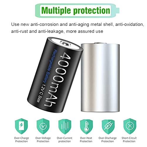 Palowextra Premium Rechargeable C Battery 6 Pack High Capacity 4000Mah 1.2V Nimh Batteries (C Size Batteries) #TOP3