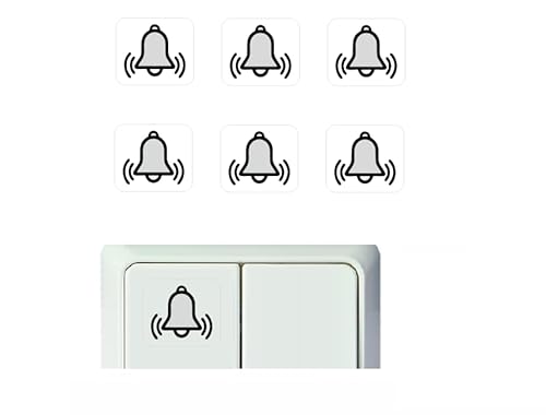 Set di 6 adesivi per interruttore, campanello, simbolo dell'interruttore, adesivo per interruttore, adesivo (R23/8) (25x25mm)