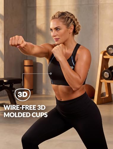 Image of Yvette Sports Bras for Women High Impact Support Racerback Sports Bra Plus Size No Underwire for Running Workout