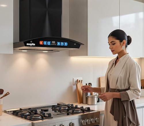 Image of Nero60 With Bldc Motor and voice Control Silent Chimney Auto Clean Wall Mounted Black 2000 CMH Chimney