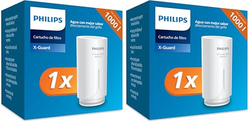 Philips Water Cartucho de filtro Ontap AWP305/10, MICROFILTRACIÓN, Paquete de 2, capacidad de filtración de 1000 L, filtra SEDIMENTOS, CLORO y otras sustancias que alteran el sabor