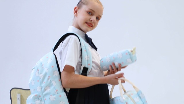 Ecodudo Kids Backpack Set With Lunch Bag - Light Blue Puppy Design, Medium Size, Water Resistant - View #10