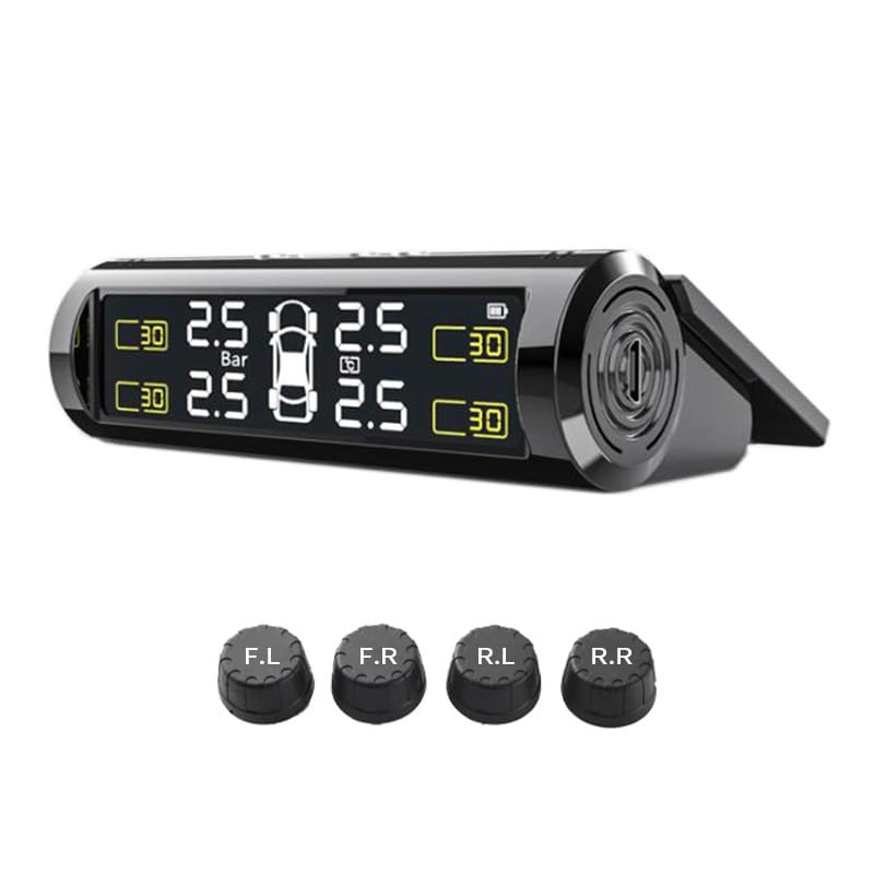 Tpms Sensore di Pressione dei Pneumatici for Auto Sensore for Moto Allarmi for Veicoli Kit sensori Sistema di monitoraggio Pneumatico for Auto Pressione Pneumatici(TPMS Smart Voice)