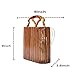 Womens Fashion Bamboo Bag with Acrylic Handle Bucket Bag Summer Beach Clutch Purse Handbags