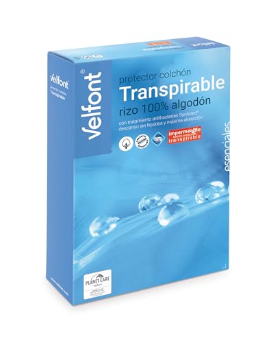 Velfont 'Protector de Colchón Rizo Transpirable (150 cm)