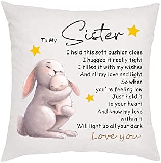 howson london Pillow Case Sister Gifts from Sister Brother Bestie for Birthday Christmas Cushion Cover Pillow Case for Sister Friendship