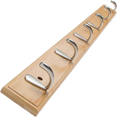 Unlnsiy ウォールハンガー 壁掛けフック 4-8連フック 天然竹製 ハンガーフック ウォール 整理整頓 壁取り付け式コートラック 物干しハンガー 帽子掛け 洋服掛け 壁掛けハンガー 省スペース 高耐荷重 コート掛け 寝室/浴室/玄関/オフィス/キッチ