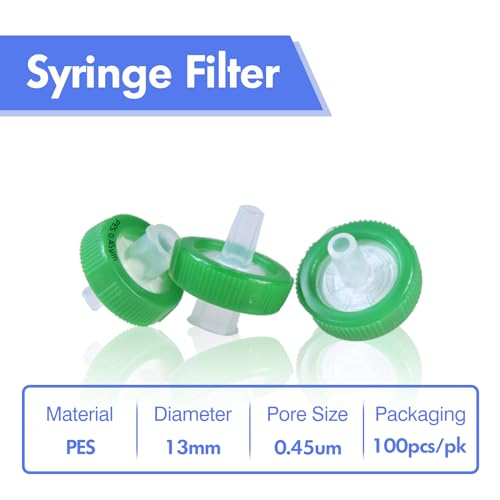 Image of Syringe Filters PES Hydrophilic Filtration 0.45um 13mm Membrane Diameter Lab PES Membrane Disc Non-Sterile by Labfil, Pack of 100
