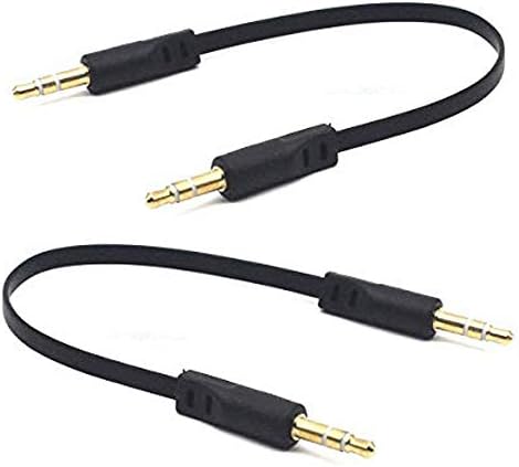 Kework 3.5mm Audio Cable, 2-Pack 15cm 1/8" 3.5mm TRS Male to TRS Male Stereo Jack Audio Cable AUX Cord for Headphone, Car Stereo, Home Stereo and More (Straight Plug)