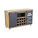 Milani Home s.r.l.s. Credenza in Metallo E Legno Industrial Mobile Madia con Portabottiglie di Vino per Arredamento Soggiorno, Sala da Pranzo, Salotto Moderna, Cm 123x41x74 H