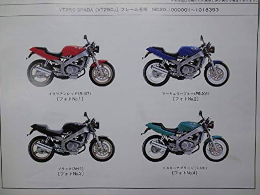 vt２５０スパーダサービスマニュアル、パーツカタログセット HONDA VT250 SPADA サービスマニュアル パーツリスト 配線図