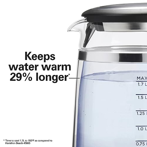 Double Wall Glass 1.7 Liter Electric Tea Kettle with Color Changing LED Lights