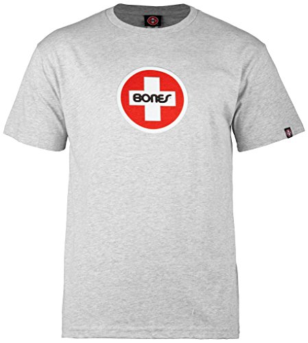 Cuscinetti Bones Swiss Circle Logo Grigio Melange t-Shirt, Uomo, Grey, XL