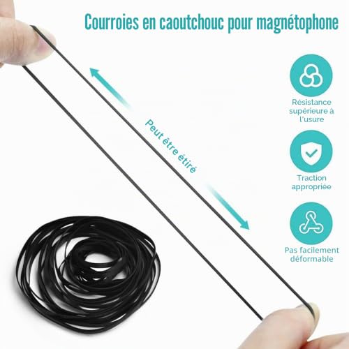 SPEACOUR 100 PCS Ceinture Cassette Tape Universelle 1mm 4.5-13cm – vue 5