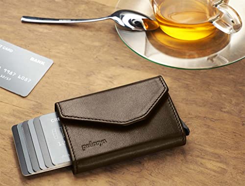 PULARYS Mini Wallet RAVEN - Multifunckion Credit Card Case - Italian Leather - RFID blocking - Size: 6.5 x 10 x 2.5 cm - Space for up to 7 Cards - Classic Design3