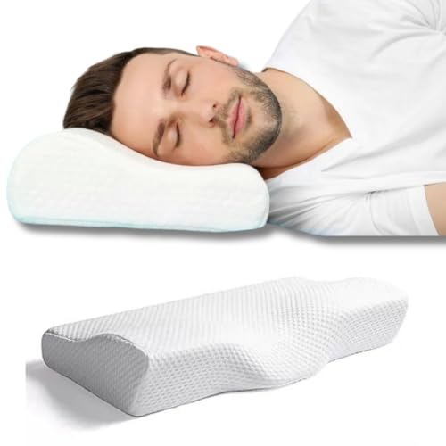 Image of Anti snoring Cervical Pillow for Neck Pain | 2 Years Warranty | for Spondylitis Neck & Shoulder Pain, Orthopedic Memory Foam Pillow for Sleeping, Regular Size - White - Pack of 2