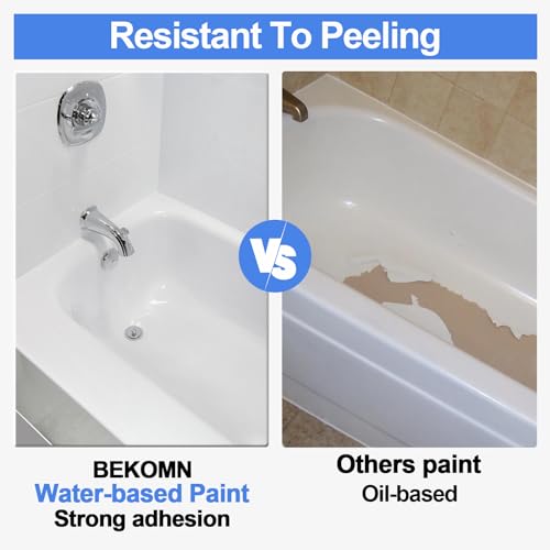 Bekomn Tub And Tile Refinishing Kit,Bathtub Sink Paint Reglaze Kit,Odorless Water Based thumb #1