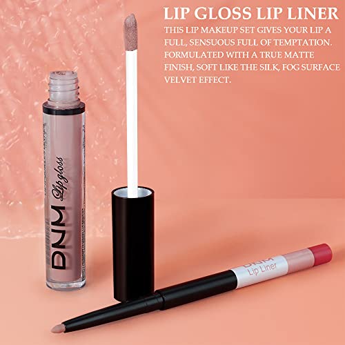 Amy's Diary 2Pcs Nude Matte Lip Liner And Lipstick Makeup Set, Liquid Lipstick 24H And Lip Liner Set Matt Lips Make Up Waterproof Long Lasting Lipstick Matte Kit(#34) #TOP7