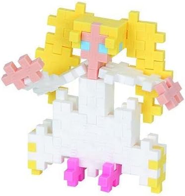 Assembled Plus-Plus female figure in white and yellow.