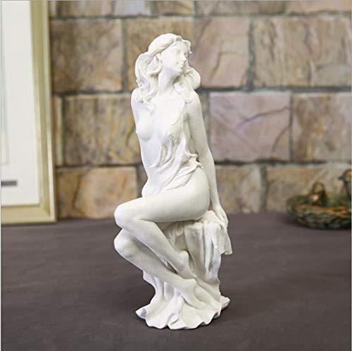 Gepijpgekh Europe Style Abstract Girl Statue Resin Sitting Posture Beauty Sculpture Natural Sandstone Handmade Crafts Greek Style #TOP1