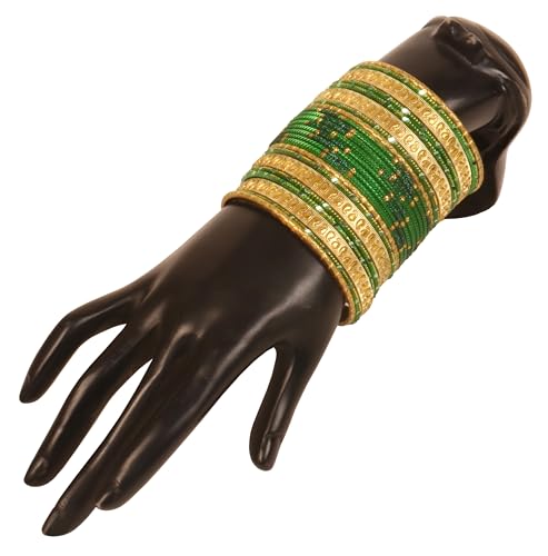 Touchstone Italian Color Collection Indian Bollywood Handcrafted Peeled Paisley Motif Textured Designer Jewelry Chura Bangle Bracelets in Gold Tone for Women.2