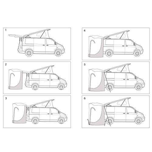 Tente arrière Reimo Tent Technology 195 x 200 cm Compatible avec Mercedes Vito, Classe V, MarcoPolo à partir de 2015 – vue 5