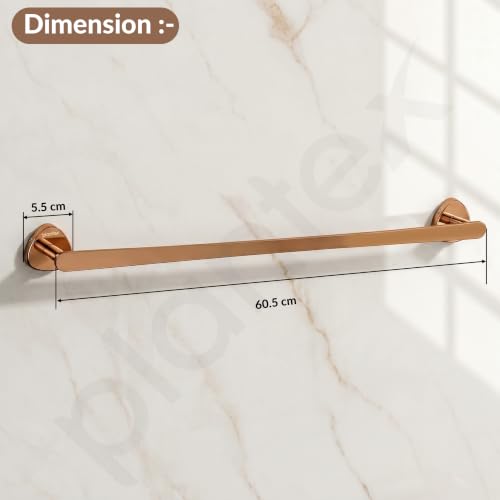 Image of Plantex J4 Stainless Steel 24 Inch Towel Rod for Bathroom /Towel Holder in Bathroom /Towel Holder /Bathroom Accessories (PVD Rose Gold Finish) Angel