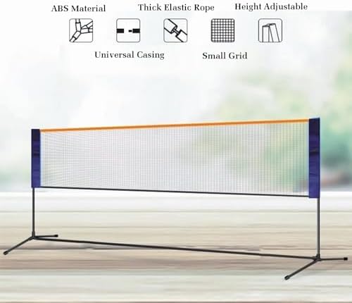 Portable Badminton Tennis Net Stand with Volleyball Poles and Net - Ideal for Indoor and Outdoor Athletic Training