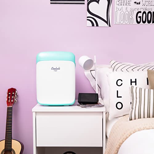 Cooluli 15L Mini Fridge For Bedroom - Car, Office Desk & College Dorm Room - 12V Portable Cooler & Warmer For Food, Drinks, Skincare, Beauty, Makeup & Cosmetics - Ac/Dc Small Refrigerator (Turquoise) #TOP4