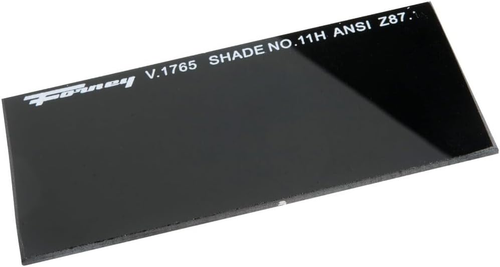 Forney 57011 Lens Replacement Hardened Glass, 4-1/4-Inch-by-2-Inch, Shade-11 , Black