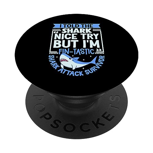 Shark Attack Survivor PopSockets Adhesive PopGrip Shark Attack Survivor PopSockets Adhesive PopGrip