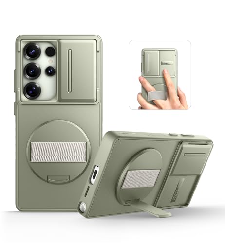Coque Samsung Galaxy S25 Ultra SURITCH antichoc verte avec support rotatif