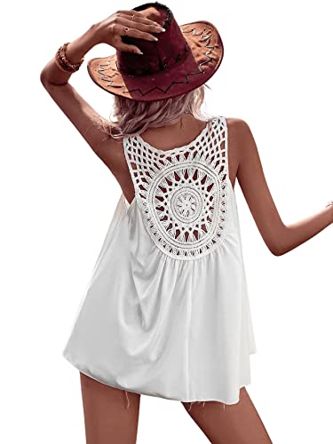 GORGLITTER V Ausschnitt Damen Oberteil Gehäkeltes Top Sommer Ärmellose...