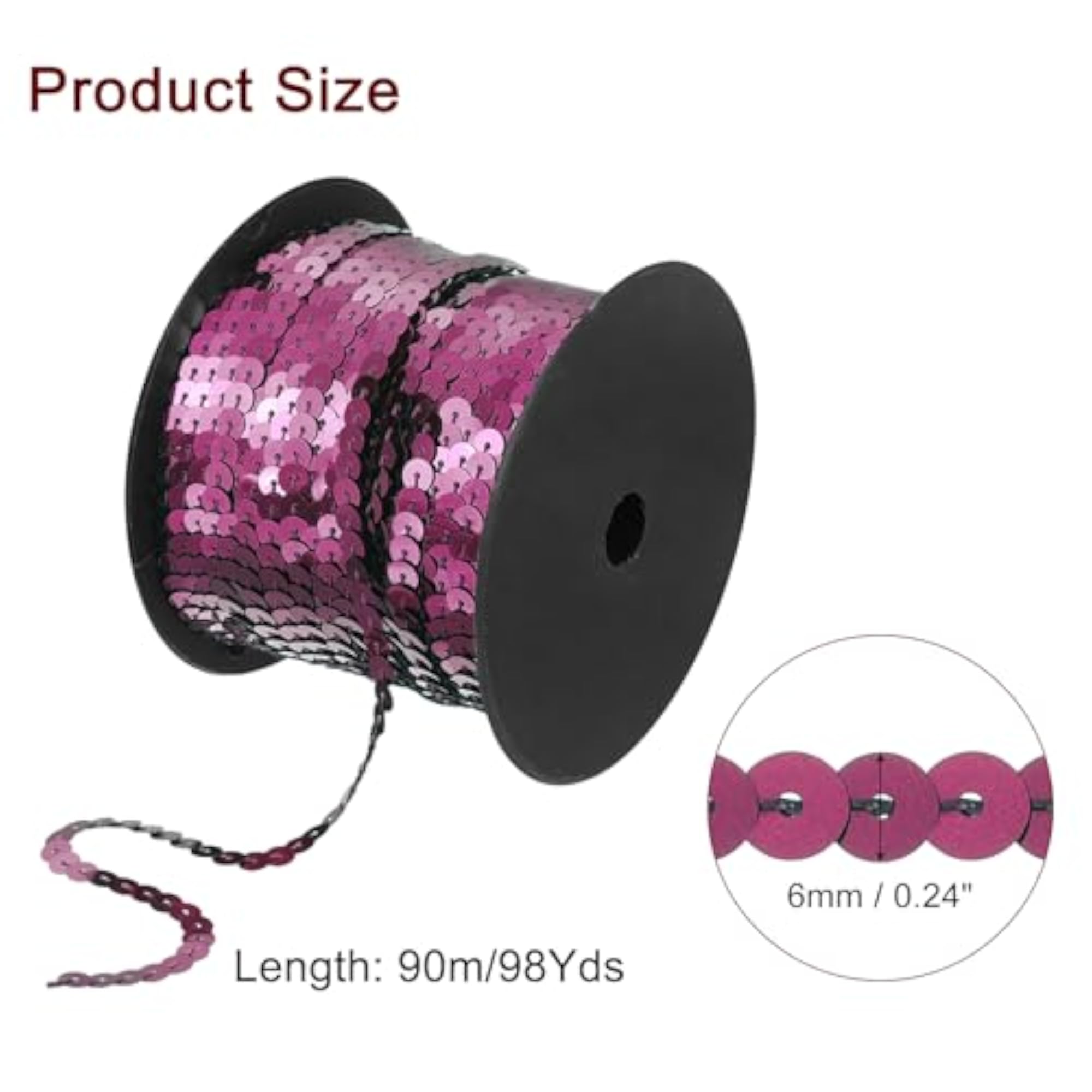 6mm 98Yds Flat Sequins Strip for DIY Projects