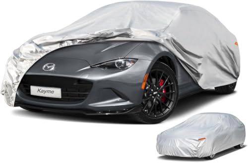 Image of Kayme Sports Car Cover Waterproof All Weather - See Vehicle Size Chart for Accurate Fit - Outdoor Full Exterior Cover Sun Rain Snow. Miata, SLC SLK, Z3 Z4, Audi TT etc. Size C1 (See Size Chart)