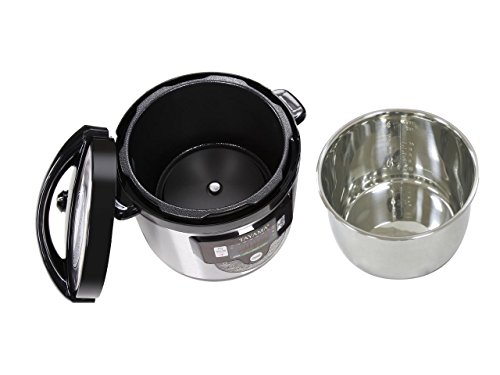 Tayama TMC-60SS Electric Pressure Cooker with Stainless Steel Pot 6 Quart, Medium, Black