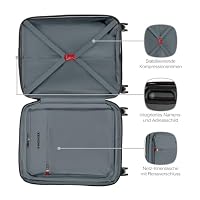 WENGER Prymo Carry-On Hartschalenkoffer, Handgepäck, Trolley, 36 (43) l, Sicherheitsschloss, Damen Herren, Reisen Urlaub, Anthrazit, 653635 – Ansicht 5